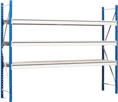 Produktbild von Weitspannregal MAXIMUS Pro | Grundregal | HxBxT 200x200x100cm | 2 Ebenen | Spanplatten-Fachboden | Fachlast 690kg | Lichtblau/Lichtgrau
