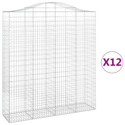 Produktbild von vidaXL Gabionen mit Hochbogen 12Stk. 200x50x220/240cm Verzinktes Eisen