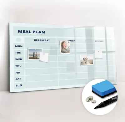 Produktbild von Magnetpinnwand Memoboard - Zubehörsatz - Schwarzer Marker + Schwamm + Magnete - 120 x 60 cm - Pastellmenü