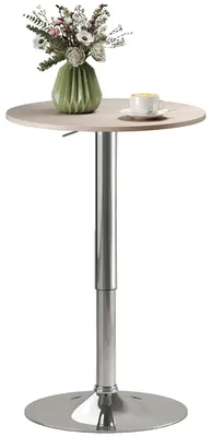 Obrázek produktu pro Barový stolek, výškově nastavitelný, moderní design, 60 x 67–93 cm, přírodní dřevo