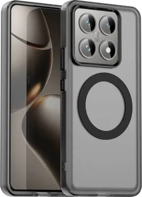Immagine prodotto di Custodia per Xiaomi 14T, compatibile con MagSafe, sottile custodia semi-trasparente opaca antiurto per telefono Nero