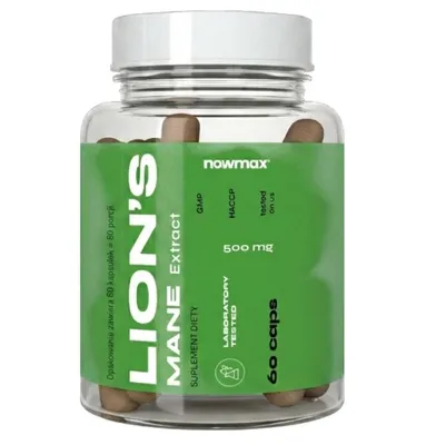 Produktbild von nowmax® Lion’s Mane 500 mg – hochwertiger Hericium erinaceus Extrakt 10:1, 60 Kapseln