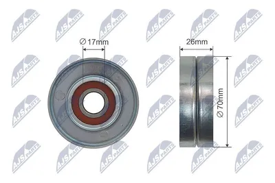 Produktbild von NTY RNK-PL-031 Spannrolle Keilrippenriemen 70mm für OPEL Corsa D Schrägheck (S07) INSIGNIA Caravan Mokka / Mokka X (J13) Astra J Sports Tourer (P10)