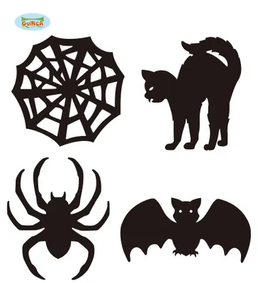 Produktbild von schwarze Halloween Aufkleber Set aus 4 Stück