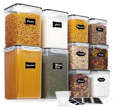 Produktbild von Vorratsdose Vorratsbehälter Mehlbehälter - 6,5 Liter - Luftdicht - Schwarz - 10er Set