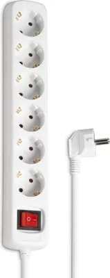 Obrázek produktu pro Hama 00030530, 6 AC zásuvky / AC zásuvek, 3500 W, Bílá, 1,4 m, 355 mm, 85 mm