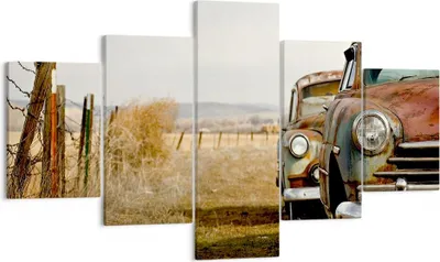 Produktbild von Bild auf Leinwand - Leinwandbild - Auto Alt Feld - 125x70cm - Wand Bild - Wanddeko - Wandbilder - Leinwanddruck - Bilder - Kunstdruck - Wanddekoration - Leinwand bilder - Wandkunst - EA125x70-0117