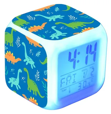 Produktbild von Laser-Kinderwecker Mit RGB-Licht 1 Stück, Cartoon-Dinosaurier-Design, Farbwechselndes LED-Display, Für Kinderzimmer Und Lernstart