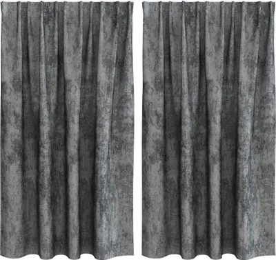 Image de vidaXL Rideaux en velours, 2 pièces, gris, 140 x 140 cm, velours