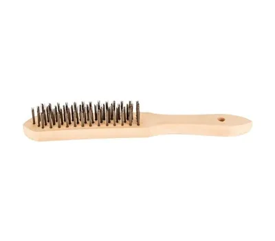 Image de Brosse métallique TOPEX à 4 rangs, manche en bois