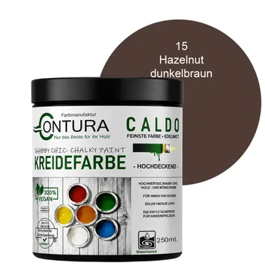 Produktbild von Contura BeGreen 250ml. Kreidefarbe Shabby Chic Möbellack - 15 Hazelnut Dunkelbraun