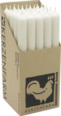 Produktbild von Stabkerze aus Paraffin, 250/22 mm, durchgefärbt, Brenndauer ca. 12h, 25 Stück pro Verpackung: elfenbein