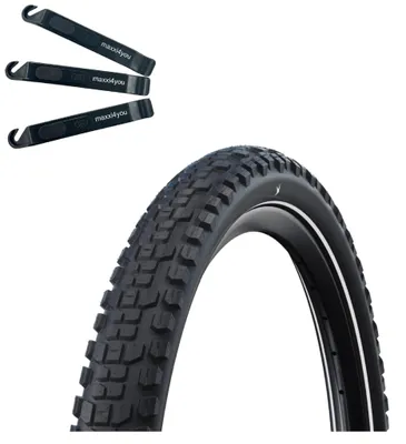 Produktbild von 1 x Schwalbe Hybrid Johnny Watts Plus Drahtreifen Double Defense GreenGuard Radial ADDIX Green E-50 Schwarz-Reflex 60-622 (29 x 2.35") inkl. Reifenheber
