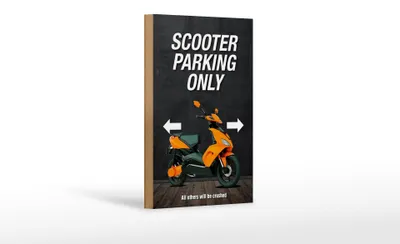 Produktbild von Holzschild Spruch 12x18cm Scooter parking only all others
