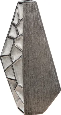Image de Gilde Bodenvase, "Lissabon", Keramik, silberfarben, VE 2, L. 9 cm, B. 24 cm, H. 47 cm 47495 4063387474952