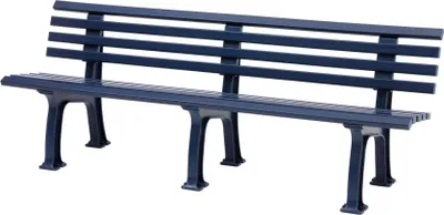 Produktbild von Gartenbank Antigua | 4-Sitzer | Blau | HxBxT 74x200x54cm | Witterungs- & UV-beständiger Kunststoff | Parkbank Sitzbank Außenbereich Garten Balkon Terrasse