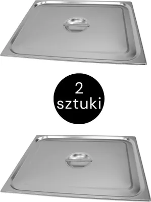 Zdjęcie produktu dla Pokrywka do pojemnika GN 2/1 ze stali nierdzewnej Mega-M, 650x530mm, zestaw 2 szt.