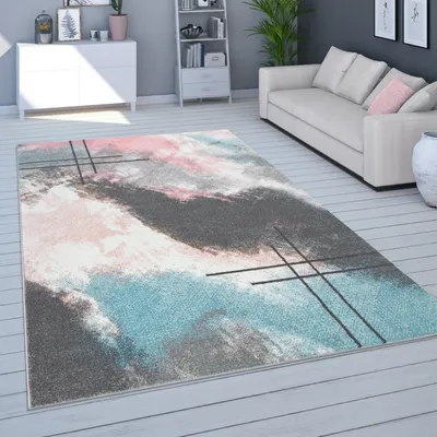 Produktbild von Wohnzimmer-Teppich, Moderner Kurzflor In Pastellfarben, versch. Farben u. Größen Grösse 60x100 cm