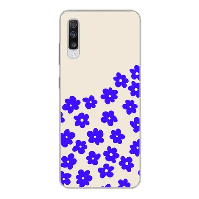 Produktbild von MuchoWow® Handyhülle Schutzhülle Hülle für Samsung Galaxy A70 Blume - Blau - Muster Silikon Softcase Handy Hülle - Schutzhaube