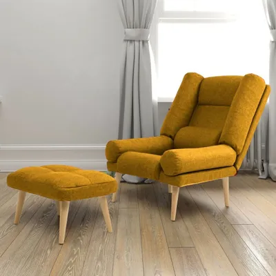 Produktbild von Liegesessel Sessel Relaxsessel Leo mit Fußhocker Rückenlehne 5-stufig einstellbar Farbe: Samoa 05