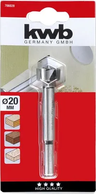 Produktbild von kwb 706020, Bohrer, 2 cm, Hartholz, Weichholz, 8 mm, Schwarz, Edelstahl, -, 1
