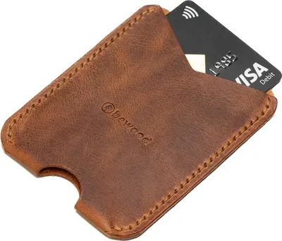 Obrázok produktu pre Kožené puzdro na karty Bewood Classic - koňaková