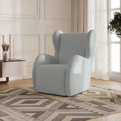 Produktbild von Masseno Polstersessel MASTI Q, Minimalistischer Loungesessel ergonomisch, Hellgrau