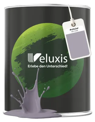 Produktbild von Wandfarbe Grau Lila Matt Innenfarbe – Deckkraft Klasse 1, VOC-frei, Ohne Grundierung, Tropfarm – Wohnzimmer & Schlafzimmer – 1L – Veluxis (Ash Violet)
