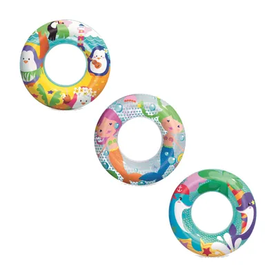 Produktbild von Bestway Schwimmring, 3-farbig sortiert, 51 cm, 0,16mm Vinyl, Sicherheitsventil, 3-6 Jahre, Sea Adventures 36113