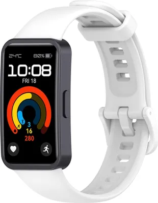 Produktbild von Strap-it Silicone Classic Armband - passend für Huawei Band 8 / Huawei Band 9 / Huawei Band 10 (weiß)