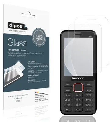 Produktbild von 2x Schutzfolie für Karbonn K888 matt - Anti-Shock 9H Folie dipos Glass Kunststoffglas