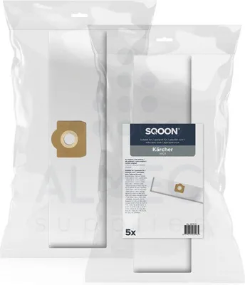 Produktbild von SQOON Staubsaugerbeutel 5 Stück Geeignet für Kärcher WD3 / WV3 Series, Hochwertige Filterbeutel, Langlebig & Passgenau
