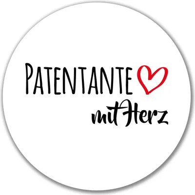 Produktbild von Huuraa Aufkleber Patentante mit Herz 10cm rund Sticker Geschenkidee