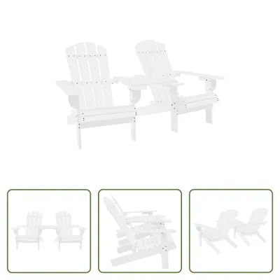 Produktbild von The Living Store Adirondack-Gartenstühle mit Tisch Massivholz Tanne Weiß