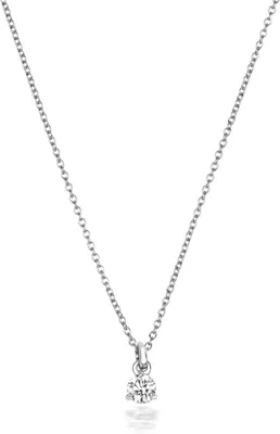 Image de Pendentif et chaîne Femme Or Blanc 750/1000 et Diamant Brillant 0.10 Carat H - SI2 - 46cm*3mm; TRS3473618KW