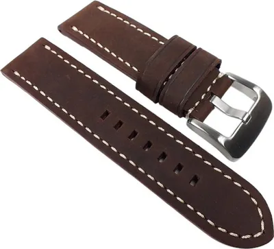 Produktbild von Ersatzband Kalbsleder Dunkelbraun mit Kontrastnaht 22321S, Stegbreite:22mm