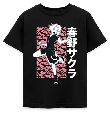 Produktbild von Spreadshirt Naruto Cooles Design Mit Sakura Kinder T-Shirt, 98/104 (3-4 Jahre), Schwarz