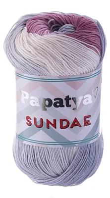 Papatya Sundae Strickgarn 100g – Farbvariante mehrfarbig 7 – Selbstmusterndes Farbverlaufsgarn.