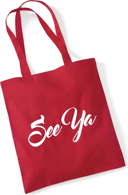 Produktbild von Huuraa Jutebeutel See Ya Spruch 10 Liter Classic Red Baumwolle Tasche Geschenkidee