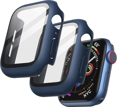 Image de Apple Watch SE Series 6 5 4 44mm étui avec protection d'écran Bleu
