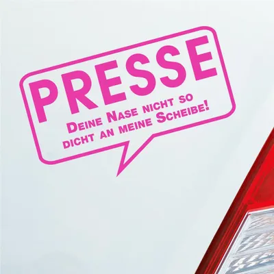 Produktbild von Auto Aufkleber Presse Nase dicht lustig 15x9 cm Pink Sticker Heckscheibenaufkleber