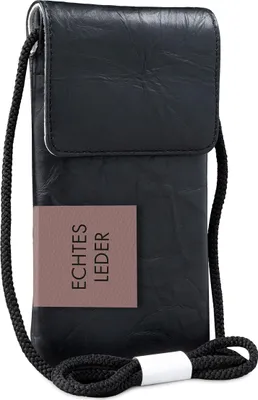 Produktbild von Leder-Umhängetasche für Smartphone – flach, praktisch & stilvoll