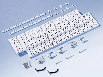Zdjęcie produktu dla Zestaw 2 Paneli, 2 Szyny 500 Mm, 15 Różnych Uchwytów Element Systemu