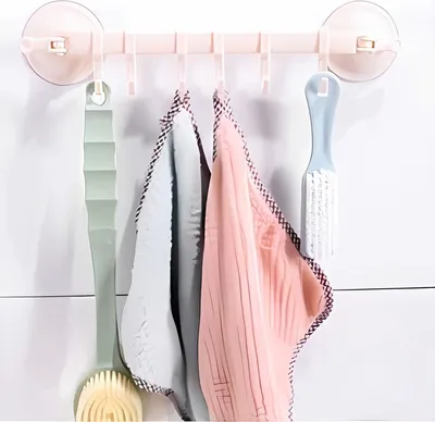 Produktbild von Handtuchhalter ohne Bohren Saugnapf Kunststoff Handtuch Stange Badetuchhalter, Farbe:Beige