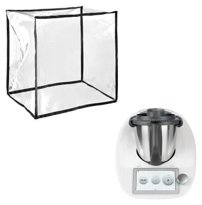 Produktbild von kwmobile TPU Hülle transparent kompatibel mit Thermomix TM5 / TM6 - Küchenmaschine Staubschutz Abdeckhaube - Staubhaube in Transparent Schwarz