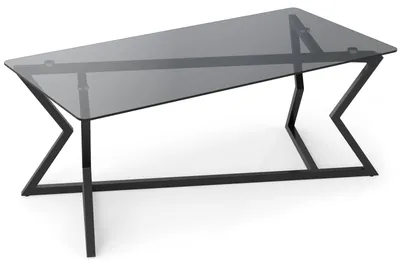 Produktbild von Rechteckiger Couchtisch mit Tischplatte aus gehärtetem Glas und Metallgestell