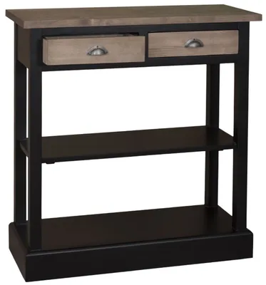 Produktbild von Casa Padrino Landhausstil Küchenkonsole Schwarz / Braun 85 x 35 x H. 89 cm - Landhausstil Konsolentisch mit 2 Schubladen