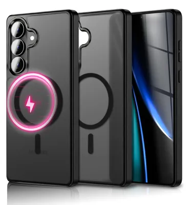 Produktbild von NALIA Mattes Magnet-Case für Samsung Galaxy S26 – für MagSafe & Zubehör, Vergilbungsfrei – Stoßfeste Handyhülle – Marke aus Berlin – Schwarz