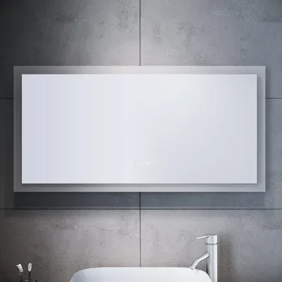 Produktbild von SONNI Badspiegel 120x60cm Beschlagfrei Wandspiegel mit LED Beleuchtung Touch-Schalter mit Uhr und Temperaturanzeige IP44