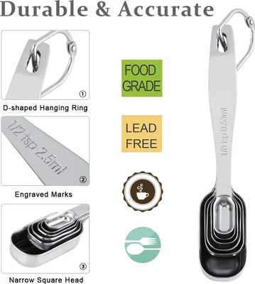 Zdjęcie produktu dla Measuring Cups and Measuring Spoons Set Ejoyous 304 Stainless Steel 13 Pieces Kitchen Measuring